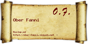 Ober Fanni névjegykártya